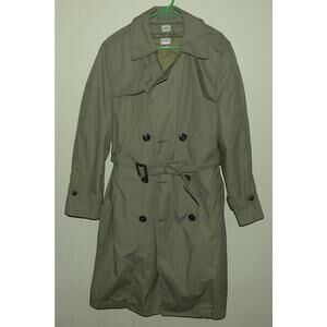 DSCP Valor Coll. Men’s 40R All-Weather Trench Coat W/ Liner Double Breasted Gray